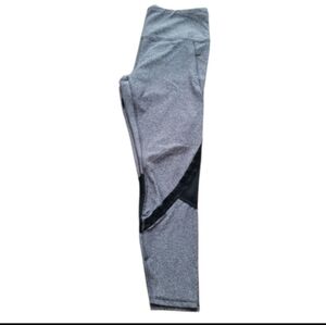 RBX Mesh Leg Breathable Heather Gray Exercise Leggings Size XL